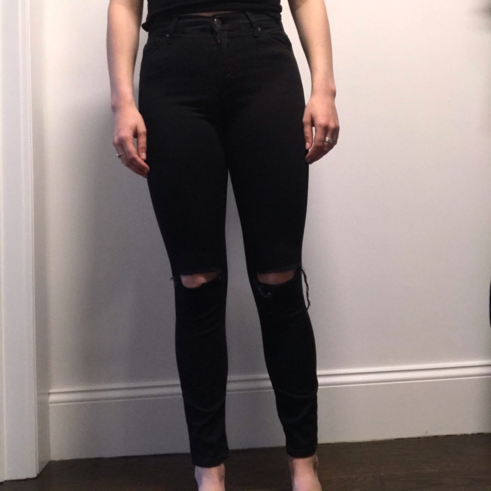 Topshop Leigh high rise black jeans